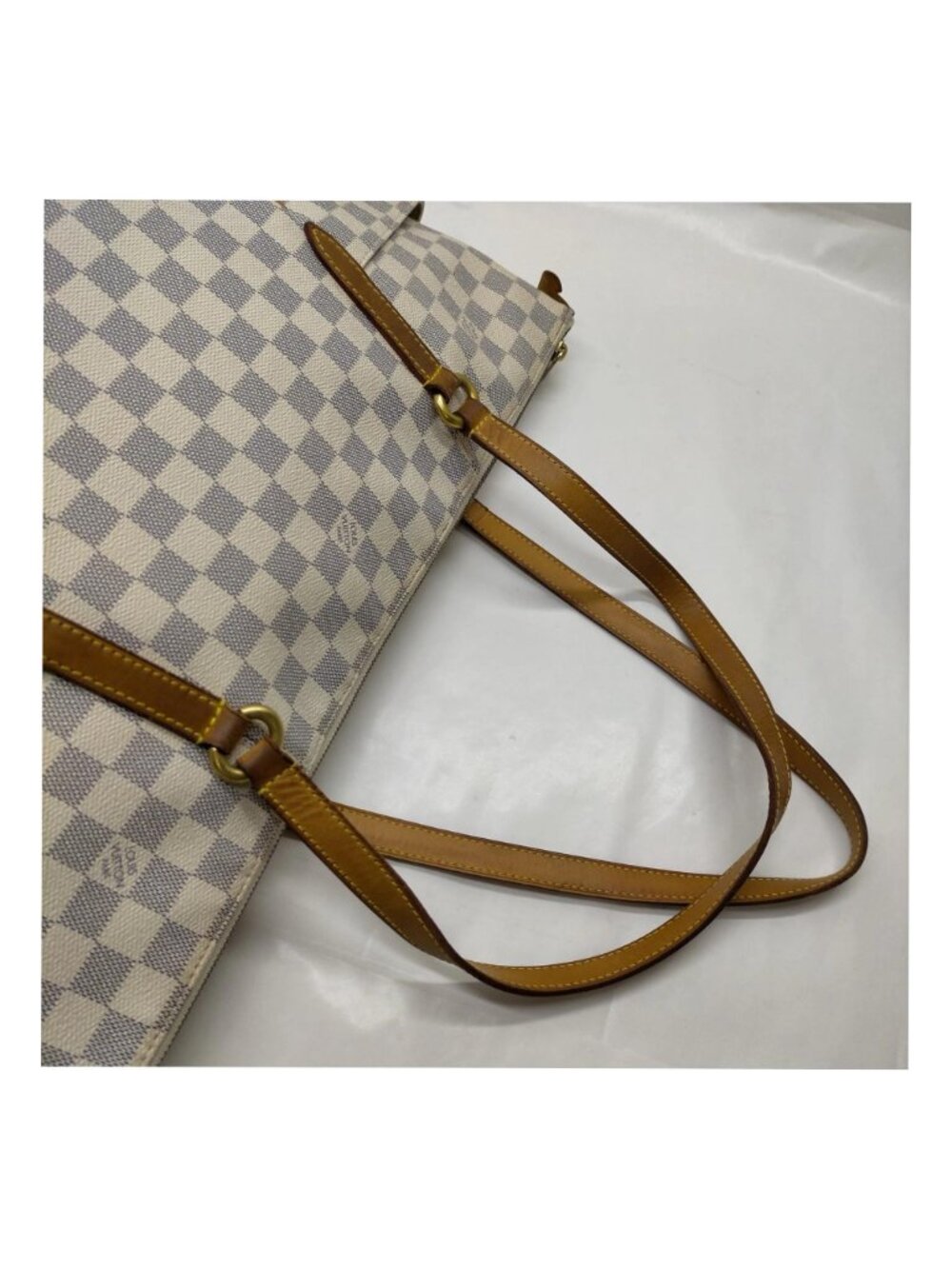 Authentic Louis Vuitton Totally GM Damier Azur Tote Bag White LV Shoulder Bag - Picture 6 of 16